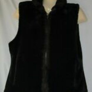 Women's Black Pile Vest Size Large